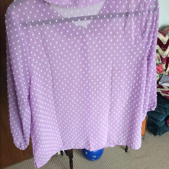 Lavender Polka-Dot Blouse - Picture 4 of 5